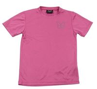Růžové sportovní tričko s motýlem