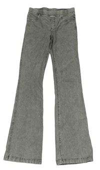 Šedé flare tregíny riflového vzhledu H&M