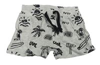 Šedé bavlněné kraťasy s palmami Primark