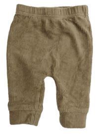 Hnědé sametové žebrované tepláky Nutmeg