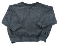 Tmavošedá sametová mikina H&M