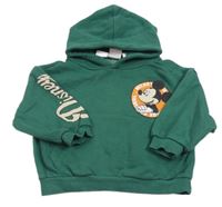 Zelená mikina s Mickeym a kapucí Zara