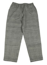 Šedo-černo-zlaté vzorovano/kostkované kalhoty Next