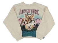 Smetanová crop mikina s pejsky H&M