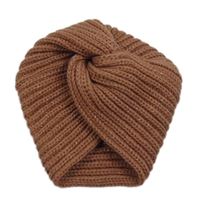 Hnědá třpytivá pletená turbanová čepice George