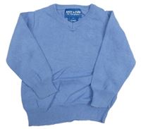 Modrý svetr s výšivkou Andy&Evan
