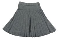 Šedá pletená plisovaná sukně 