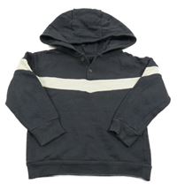 Tmavošedo-bílá mikina s kapucí George