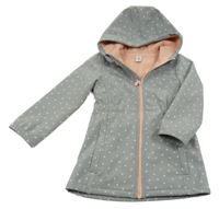Šedá softshellová parka se srdíčky a kapucí Topomini