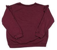 Vínová lehká mikina s volánky H&M