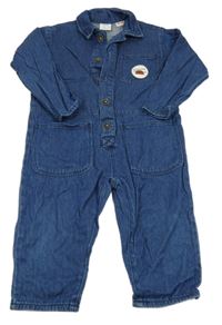 Tmavomodrý riflový overal s nášivkou Zara