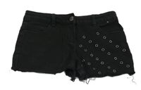 Černé riflové kraťasy s cvočky Denim Co.