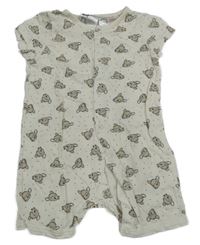 Světlebéžový puntíkatý kraťasový overal s Bambim H&M