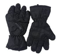 Černé šusťákové prstové zimní rukavice 