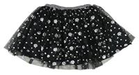 Černo-stříbrná tylová sukně s dýněmi Kiki&Koko