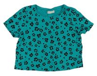 Zeleno-černé vzorované crop tričko Matalan