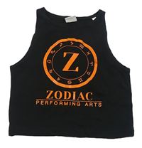 Černý crop top s nápisem 