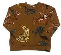 Hnědá mikina se zvířátky H&M