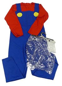 Kostým - Safírovo-červený overal - Super Mario