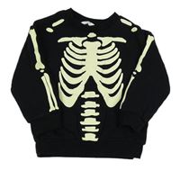 Černá mikina s kostlivcem H&M