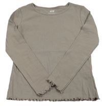 Hnědé žebrované triko H&M