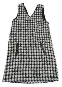 Černo-bílé kostkované šaty Tu