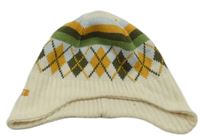 Smetanovo-barevná vzorovaná pletená ušanka H&M