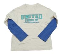 Smetanovo-modré mikinotriko s nápisy M&S