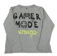 Šedé melírované triko s nápisem F&F