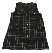 Černé kostkované pletené propínací šaty Shein 