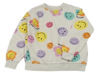 Bílá mikina se smajlíky H&M