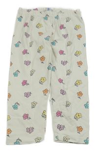 Bílé legíny s kytičkami Topolino