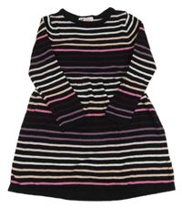 Černo-barevné pruhované svetrové šaty H&M