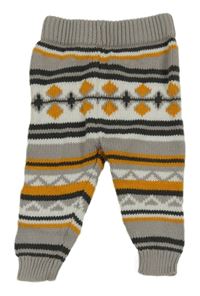 Šedo-okrovo-bílé pruhované kamaše Lupilu 