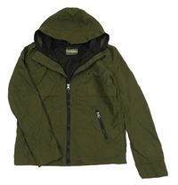 Khaki šusťáková jarní bunda s kapucí Pocopiano