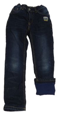 Tmavomodré podšité rifle s nášivkou Pocopiano