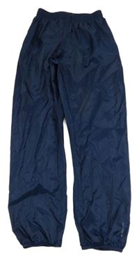 Tmavomodré šusťákové nepromokavé kalhoty Decathlon 