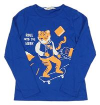 Safírové triko s tygrem H&M