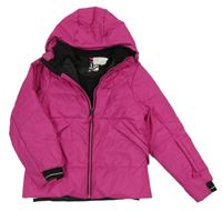 Růžová funkční šusťáková zimní bunda s kapucí Decathlon