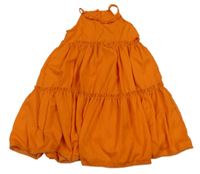 Oranžové dlouhé šaty s volánky Zeeman 