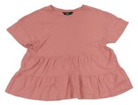 Růžové peplum tričko New Look 