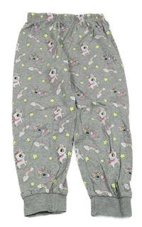 Šedé pyžamové kalhoty s jednorožci Kugo