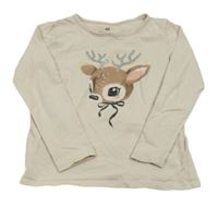 Béžové triko se srnkou H&M