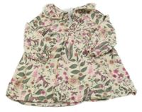 Smetanové manšestrové šaty s květy So Cute