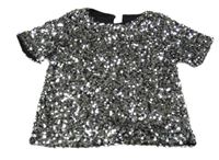 Stříbrná flitrová halenka George 