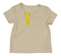 Nové  Béžové vzorované tričko s kapsou Shein