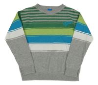 Šedo-barevný pruhovaný svetr Adams