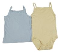 2set - Žluté body + světlemodrá košilka 
