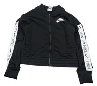 Černá propínací crop mikina s logem Nike