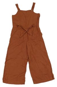Rezavé culottes kalhoty s páskem 
